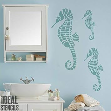 Caballito Mar Plantilla Nautico Estilo Pared Hogar Decoracion