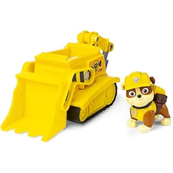 Paw Patrol, Rubble's Bulldozer Vehicle with Collectible Figure, for Kids Aged 3 and Up