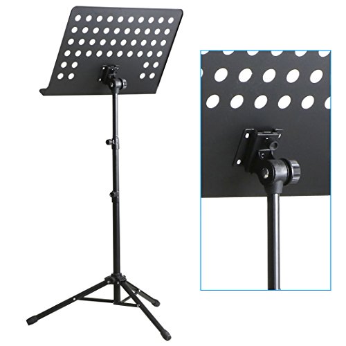 LUVODI Collapsible Music Stand Professional Music Sheet Instrument Books Holder Portable Metal with Carry Bag, Black - Thumbnail 2