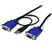 StarTech.com 6 ft Ultra-Thin USB 2-in-1 KVM Cable - Keyboard / video / mouse / USB cable - USB, HD-15 (VGA) (M) to HD-15 (VGA) (M) - 6 ft - black - SVECONUS6