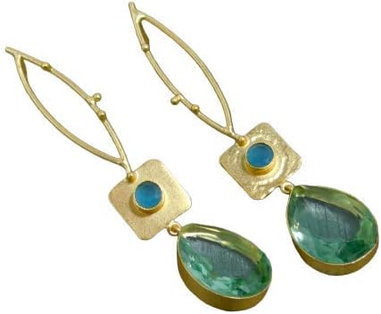 Pinkpoints Transparent Green Stone Minimalist Earrings for women and girls