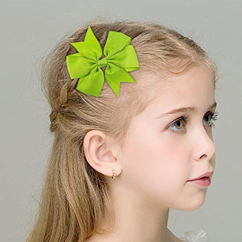 Hair Bows,Hair Bows for Girls Baby Girls Ribbon Hair Bow Clips Headbands 20 PCs 3 inch Barrettes For Girl Teens Kids Girls Hair Accessories sent in random colors by Avando