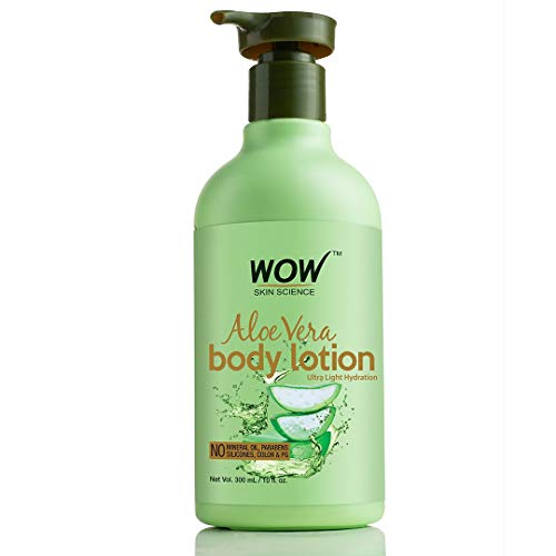 WOW Aloe Vera Moisturizing Body Lotion (Deep Hydration) - Daily Skin Moisture For Men and Women - Intense Hydration For Dry Skin - With Aloe Vera, Sweet Almond & Moroccan Argan Oil - 300ml