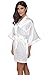 The Bund Women's Pure Colour Short Kimono Robes for Bride White Robe L Size
