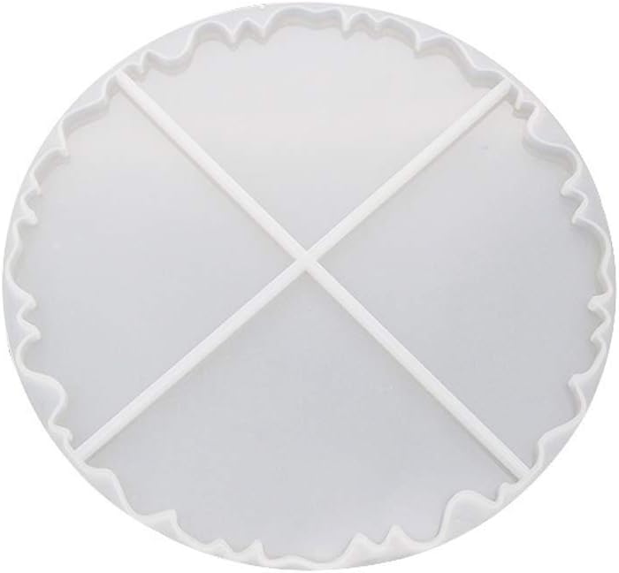 Qiman Coaster Mould - Silicone Resin Casting Mold Creative Irregular Wave Round Art Craft