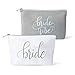 Samantha Margaret - Bride & Bride Tribe Canvas Makeup & Toiletry Bags for Bachelorette Parties, Weddings, Bridesmaid Gifts, Bridal Shower - 11 Piece Set (Grey)
