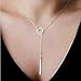 Funic Classy Womens Chic Y Shaped Circle Lariat Style Chain Jewelry Necklace Gifts (Silver)