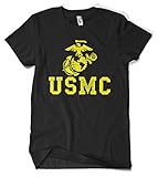 Cybertela Men's United States Marine Corps USMC T-shirt (Black, Large)