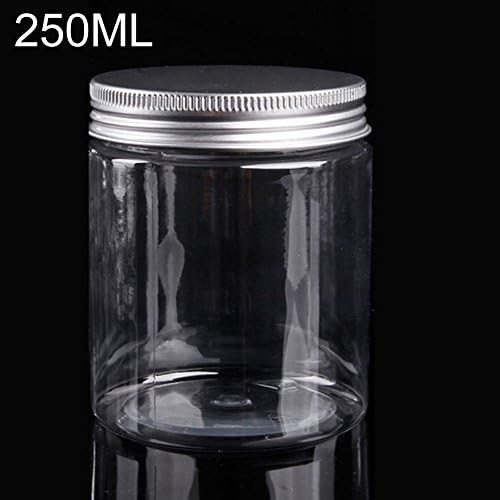 Foerteng Clear Empty Jars,Plastic Round Clear Containers fit Lip Balm, Cosmetic, Lotion, Pot, Food (250ML)