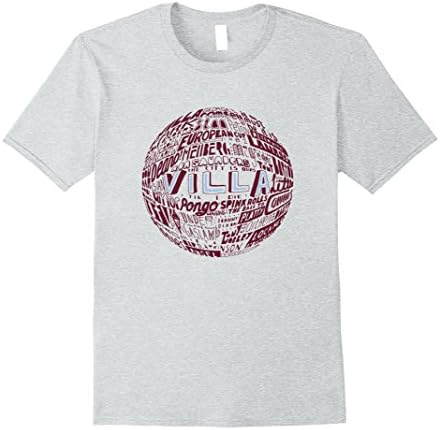 Mens Aston Villa - Claret Typography Print t-shirt XL Heather Grey