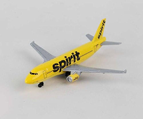 Showcasts Spirit Airlines Single Airplane, Yellow - Daron RT3874 - Diecast Model Airplane Replica