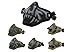 Infityle Airsoft Masks- Adjustable Half Metal Steel Mesh Face Mask and UV400 Goggles Set for Hunting, Paintball, Shooting (1 Set Black Skull, 1 Set)