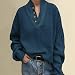 Amlaiworld Women Plus Size Sweater Knitted Button Pullover Blouse V-Neck Long Sleeve Top Tunic Shirt Bluethumb 1