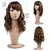 MelodySusie Mid Length Curly Wavy Wig for Women, 17 inches Hair Replacements Wig with Bang, Synthetic Fiber, Natural as Human Hair, for Daily Halloween Cosplay with Wig Cap, Light Brown