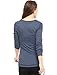 Allegra K Women's Cowl Neck Long Sleeves Buttons Decor Ruched Top Medium Blue