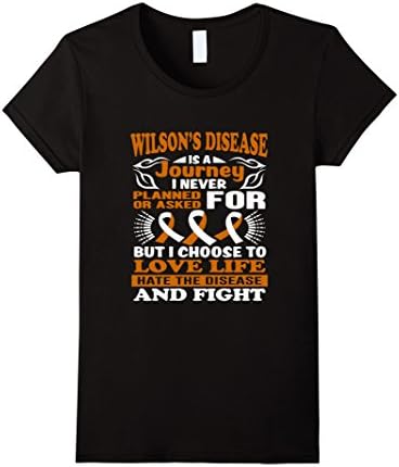 Womens wilson's disease is a journey Tshirt Small Black