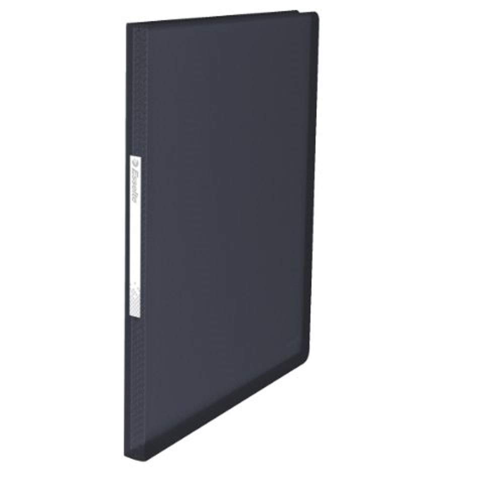 Esselte A4 Display Book, 100 Pockets, 200 Sheet Capacity, Transparent Pockets, VIVIDA Black, VIVIDA Range, 624008