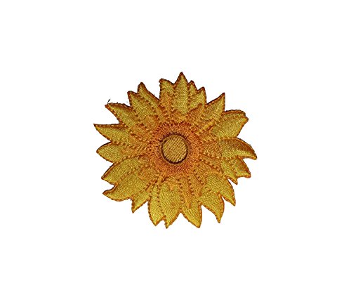 ID 6019 Sunflower Symbol Patch Yellow Summer Bloom Embroidered Iron On Applique