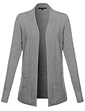 Awesome21 Women's Solid Open Cardigan with Front Pockets