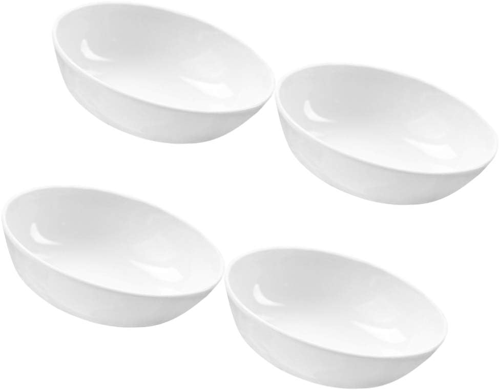 UPKOCH 4pcs White Ceramic Dip Bowls Sauce Dishes Seasoning Dishes Serving Dishes Seasoning Bowl Sushi Soy Dishes for Snack Sushi Fruit Appetizer Dessert - Image 3