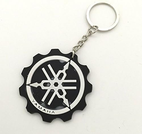 hotrodspirit – Round Black Moto Yamaha Soft Plastic Keychain Key Ring