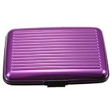 Business Id Credit Card Holder Wallet Aluminum Metal Case Box (Purple)