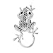 SENFAI 3 Colors Frog Magnetic Clip Holder Magnetic Eyeglass Holder Brooch Jewelry (Silver + Green) (Grey, rhodium-plated-base-metal)