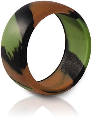 Mens Silicone Camouflage Wedding Ring for active lifestyle, work, play and safety - Sizes 9-12 (12)