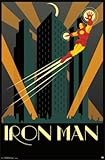 Iron Man Art Deco Poster 22 x 34in