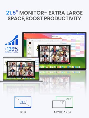 UPERFECT 21.5 Inch 120Hz QLED Touchscreen Portable Gaming Monitor 125% sRGB 2000:1 Contrast 1080P Large Display with 180° Integrated Mount USB-C HDMI for Laptop/PC/Game Console, VESA Compatible