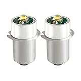 JESLED Upgrade LED Flashlight Bulb - (Pack of 2) 3W 247LM, DC5-24Volt, 12V 18V 19.2V, PR2 P13.5S High Power CREE LED Conversion Kit for DEWALT Torch Tooling Lantern Work Light Maglit Bulbs Replacement