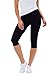 Boody Women's Slim FIt Crop Leggings - Seamless Workout Leggings for Women - Mid-Rise Athletic Gym Yoga Pants, 80% Viscose Made from Bamboo for All-Day Comfort - Black, Large