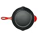 Zelancio Enamel Cast Iron Skillet 10 inch Oven Safe Smooth Surface Fry Pan. Perfect for Steak, Fajitas, Eggs, and So Much More! (Cayenne Red)