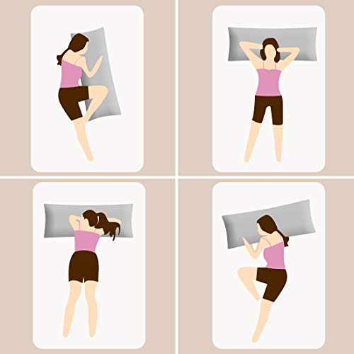 PiccoCasa 2 Packs Body Pillow Cover, 110 GSM Brushed Microfiber, Body