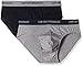 Emporio Armani Men's Stretch Cotton Classic Logo Brief, Grey/Marine, Medium