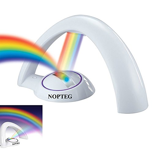 NOPTEG Rainbow Projector Room Night Light LED Color Lamp Magic Romantic Lights for Kids,add USB Cable as Gift (Rainbow)