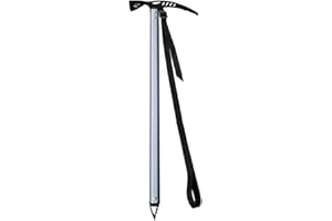 Lightweight Alnum Alloy Ice Axe for & Hiking, Adjustable Handle with Sharpened Pickaxe, 70cm/27.6in, Blue/Green/Grey