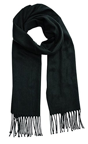 Geoffrey Beene Men's Scarf Cashmere Feel Made in Italy (Solid Black)