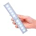 Motion Sensor Rechargeable 10 Bright LED Night Light Bar with USB Cable, SATU BROWN Stick-on Anywhere 3 Modes Portable Lamp with Magnetic Strip for Under Cabinet Closet Cupboard Porch Wardrobe