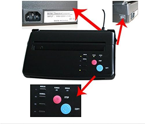 110V Tattoo Transfer Copier Printer Machine Thermal Stencil Paper Maker,BLACK