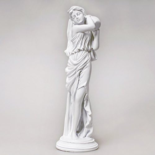 Pretty Rome Girl Decoration Statuary, Sculpture and Statue Contemporary Home Decor Accents, Interior Decorative Collectible Figurine Ornament Hand Painted Design, 9.8"H X 3.2"W, Modern White