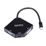 Gopala 3-IN-1 Multi-Function Thunderbolt Mini Dp to HDMI VGA DVI Cable Converter Adapter for Macbook Corba Appearence black colour