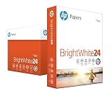 HP Printer Paper, BrightWhite24, 8.5 x 11 Paper, Letter Size, 24lb Paper, 97 Bright, 2,500 Sheets / 5 Ream Carton (203000C) Acid Free Paper