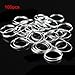 BronaGrand 100Pcs 14mm Clear Crystal Octagon Beads with 100Pcs Stainless Curtain Rings Jump Rings Key Rings for Chandelier Prisms Curtain Parts Jewelry Making