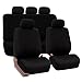 FH Group FB051BLACK115 Black Rear Split Flat Cloth Seat Cover (Multifunctional Airbag Compatible Full Set)