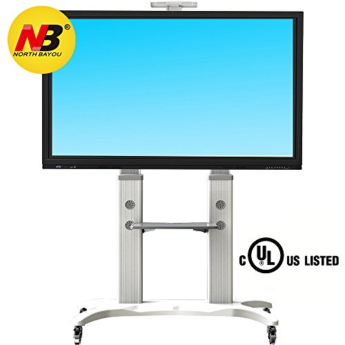 North Bayou Mobile TV Cart TV Stand with Wheels for 55 to 80 Inch LCD LED OLED Plasma Flat Panel Screens up to 125lbs AVF1800-70-1P (White)