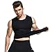 Mens Slimming Shirt Body Shaper Vest Abs Abdomen Slim, Black, L(chest size 96cm-101cm/38inches-40inches)