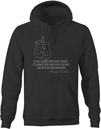 Stealth -Rocky Balboa Boxing Gloves Quote Keep Moving Forward Sweatshirt - Large