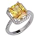 Fashion Women 925 Silver Citrine Ring Wedding Jewelry Gift