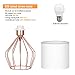 HAITRAL Rose Gold Desk Lamp - Minimalist Bedside Lamp with Rose Gold Hollowed Out Base and Linen Fabric Shade，Table Lamps for Bedroom, Living Room, Girls Room, Pink Room - Rose Gold